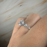 "Kayle" Round Cut 1.5 Carat Trilogy Platinum Engagement Ring 3SRB04