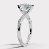 "Iris" 1 Carat Twisted Princess Cut Diamond Grain Set Diamond Engagement Ring DSPC01