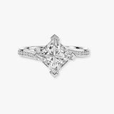 "Iris" 1 Carat Twisted Princess Cut Diamond Grain Set Diamond Engagement Ring DSPC01
