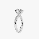 "Iris" 1 Carat Twisted Princess Cut Diamond Grain Set Diamond Engagement Ring DSPC01