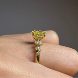 "Ivory" 1.04 Carat Oval Cut Lab Grown Diamond Shoulder Engagement Ring DS0008 HEERA DIAMONDS
