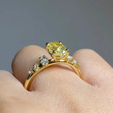 "Ivory" 1.04 Carat Oval Cut Lab Grown Diamond Shoulder Engagement Ring DS0008