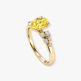 "Ivory" 1.04 Carat Oval Cut Lab Grown Diamond Shoulder Engagement Ring DS0008