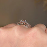 "Ivy" Three Stone Round Brilliant Cut with Pear Cut Diamond Trilogy Engagement Ring 3SRB11 - HEERA DIAMONDS