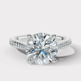 "Jasiri" 1 carat Round Brilliant Cut Diamond Micro Set Diamond Engagement Ring DSRB95 HEERA DIAMONDS