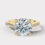 "Jasiri" 1 carat Round Brilliant Cut Diamond Micro Set Diamond Engagement Ring DSRB95 HEERA DIAMONDS