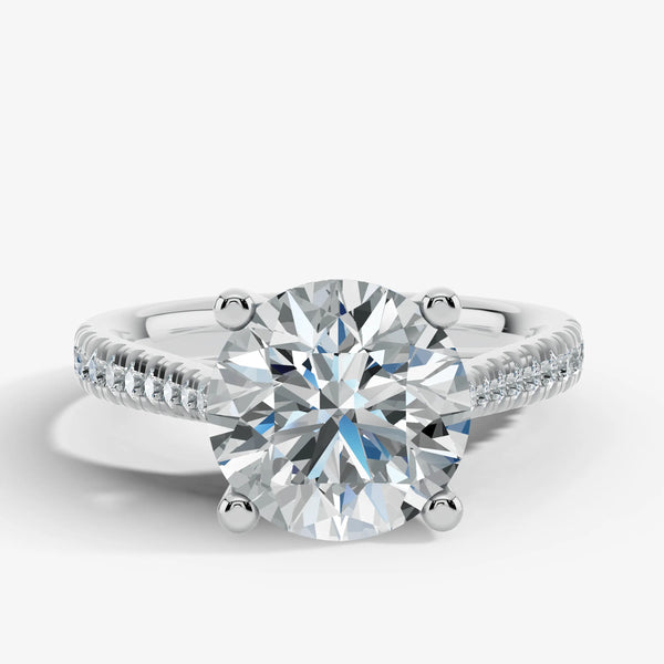 "Jasiri" Round Brilliant Cut Diamond Micro Set Diamond Engagement Ring DSRB95 HEERA DIAMONDS