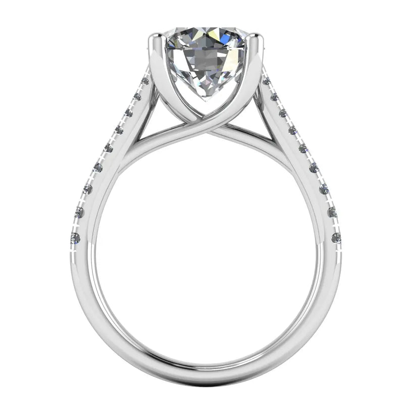"Jasiri" Round Brilliant Cut Diamond Micro Set Diamond Engagement Ring DSRB95 - HEERA DIAMONDS