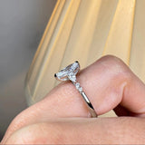 "Jasmine" Marquise Cut 1 Carat Diamond Shoulder Platinum Engagement Ring  Lifestyle- side view