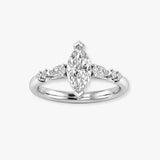 "Jasmine" Marquise Cut 1 Carat Diamond Shoulder Platinum Engagement Ring DSMC05