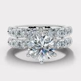 "Jennifer" 1.60 carat Round Brilliant Cut Diamond Matching Bridal Set Eternity Engagement Ring