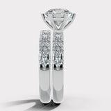 "Jennifer" 1.60 carat Round Brilliant Cut Diamond Matching Bridal Set Eternity Engagement Ring