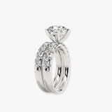 "Jennifer" 1.60 carat Round Brilliant Cut Diamond Matching Bridal Set Eternity Engagement Ring