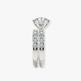 "Jennifer" 1.60 carat Round Brilliant Cut Diamond Matching Bridal Set Eternity Engagement Ring