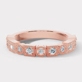 "Josie" Round Circle and Square Pattern 0.26ct Diamond Half Eternity Ring ET75