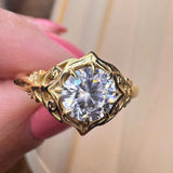 "July" Round Cut 1 Carat Solitaire 18k Yellow Gold Engagement Ring SSRB44 HEERA DIAMONDS