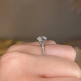 "June" Round Brilliant Cut Diamond Hidden Under Halo Micro Set Diamond Band Engagement Ring UHRB03 - HEERA DIAMONDS