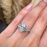 "June" Oval Cut 1.5 Carat Diamond Shoulder Platinum Engagement Ring DSOC08 HEERA DIAMONDS