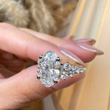 "June" Oval Cut 1.5 Carat Diamond Shoulder Platinum Engagement Ring DSOC08 HEERA DIAMONDS