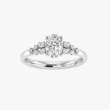 "Juniper" Oval Cut 1.5 Carat Diamond Shoulder Platinum Engagement Ring DSOC08
