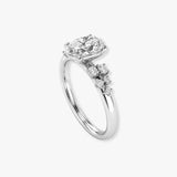 "Juniper" Oval Cut 1.5 Carat Diamond Shoulder Platinum Engagement Ring DSOC08