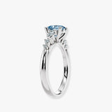"Kade" Oval Cut 2 Carat Blue Diamond Shoulder Engagement Ring DSOC14