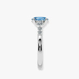 "Kade" Oval Cut 2 Carat Blue Diamond Shoulder Engagement Ring DSOC14