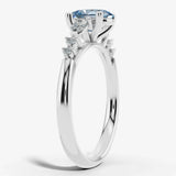 "Kade" Oval Cut Blue Diamond Shoulder Engagement Ring DSOC14 HEERA DIAMONDS