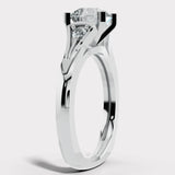 "Kayle" Round Cut 1.5 Carat Trilogy Platinum Engagement Ring Render- Side View