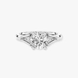 "Kayle" Round Cut 1.5 Carat Trilogy Platinum Engagement Ring 3SRB04