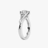 "Kayle" Round Cut 1.5 Carat Trilogy Platinum Engagement Ring 3SRB04