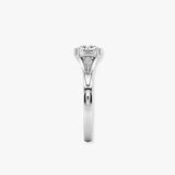 "Kayle" Round Cut 1.5 Carat Trilogy Platinum Engagement Ring 3SRB04