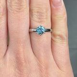 "Kirelle" 0.73 Carat Aquamarine Round Cut Natural Diamond Solitaire Engagement Ring MSPR105