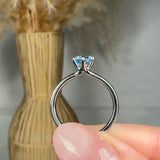 "Kirelle" 0.73 Carat Aquamarine Round Cut Natural Diamond Solitaire Engagement Ring MSPR105
