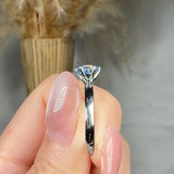 "Kirelle" 0.73 Carat Aquamarine Round Cut Natural Diamond Solitaire Engagement Ring MSPR105