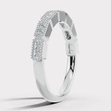 "Kye" Rectangle Pattern 0.10ct Diamond Half Eternity Ring ET76