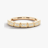 "Kye" Rectangle Pattern 0.10ct Diamond Half Eternity Ring ET76