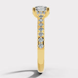 "Kyra" Under Hidden Halo 2.50 Carat Round Brilliant Cut Diamond Shoulders Engagement Ring