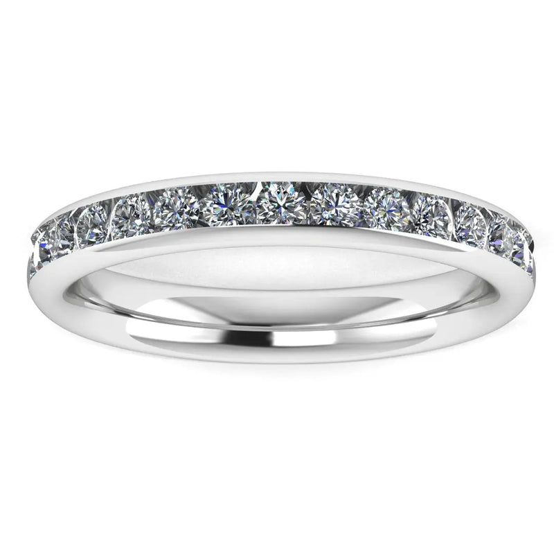 Lab Diamond Channel Set Eternity Band Wedding Ring - HEERA DIAMONDS