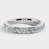 Lab Diamond Grain Set Eternity Band Wedding Ring GRB