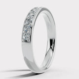 Lab Diamond Grain Set Eternity Band Wedding Ring GRB