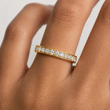 Lab Diamond Grain Set Eternity Band Wedding Ring GRB