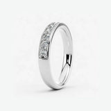 Lab Diamond Grain Set Eternity Band Wedding Ring GRB