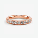 Lab Diamond Grain Set Eternity Band Wedding Ring GRB