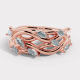 "Lanai" 0.40ct Diamond Nature Interweave Leaf and Branch Half Eternity Ring ET34