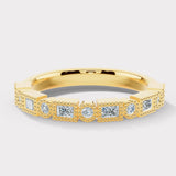 "Lelia" Dainty Round and Emerald Cut 0.40ct Eternity Diamond Ring ET73