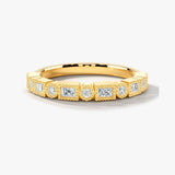 "Lelia" Dainty Round and Emerald Cut 0.40ct Eternity Diamond Ring ET73