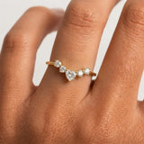"Lexis" 0.50ct Heart and Petals Centre Diamond Dip Eternity Ring ET14