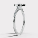 "Lilah" 1 carat Halo Marquise Cut Diamond Shoulder Engagement Ring HAMC03