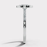 "Lilah" 1 carat Halo Marquise Cut Diamond Shoulder Engagement Ring HAMC03